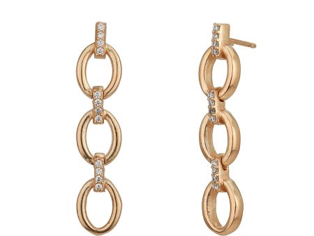 18Kt Rose Gold Plated Cz Fancy Drop Earring Online