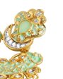 Gold Plated Pearl Enamel Chandelier Jhumka Earring For Women Sale