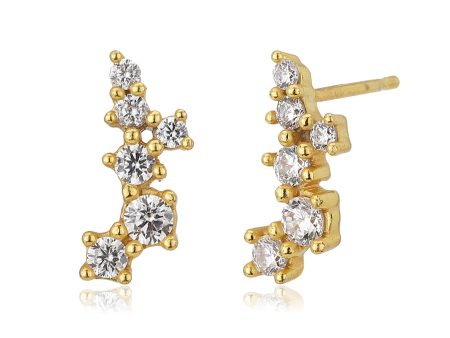 Carlton London Gold Plated Cz Stud Earring For Women For Sale