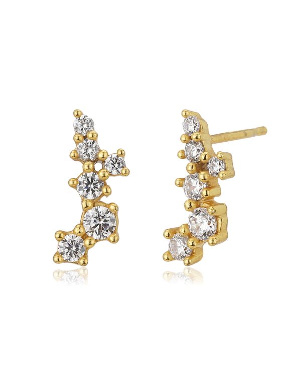 Carlton London Gold Plated Cz Stud Earring For Women For Sale