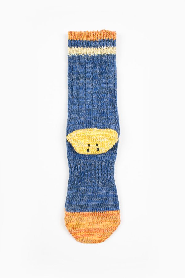 EK-1364 Ivy Rainbowy Happy Heel Socks Blue Online now