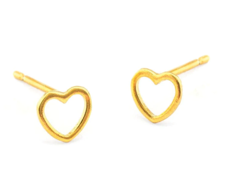 Delicate Open Heart Studs on Sale