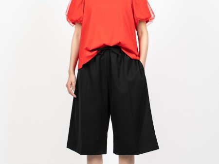 Wide Leg Long Shorts Black Online Hot Sale