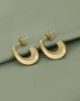 Carlton London 18Kt Gold Plated Crecent Half Hoop Earring Cheap