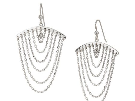 Carlton London Rhodium Plated Layered Contemporary Drop Earring For Women For Cheap