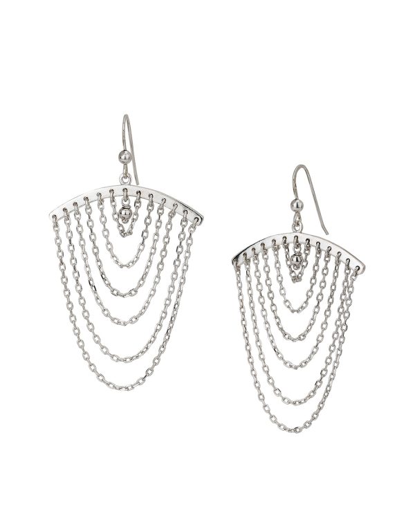 Carlton London Rhodium Plated Layered Contemporary Drop Earring For Women For Cheap