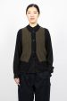 Contrast Trim Waistcoat Dark Olive Black Online now