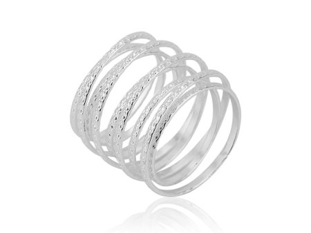 Carlton London Rhodium Plated Silver Toned Contemporary Finger Ring For Women For Discount