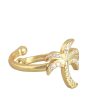 Carlton London Gold Plated Cz Studded Tree Contemporary Adjustable Finger Ring For Women Hot on Sale