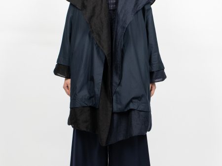 Poppy Reversible Coat Navy Blue Supply