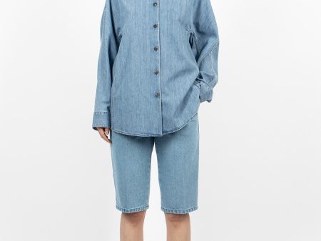 Tailored Denim Shorts Light Blue Online Hot Sale