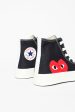 Comme Des Garçons PLAY X Chuck Taylors 1970 s Hi Ox Black on Sale