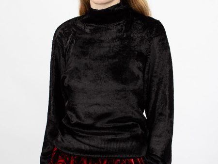 Velvet Effect Jumper Black on Sale