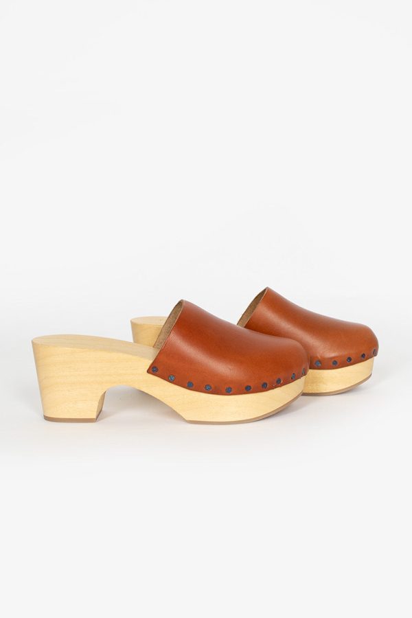 Leather Heeled Clog For Sale