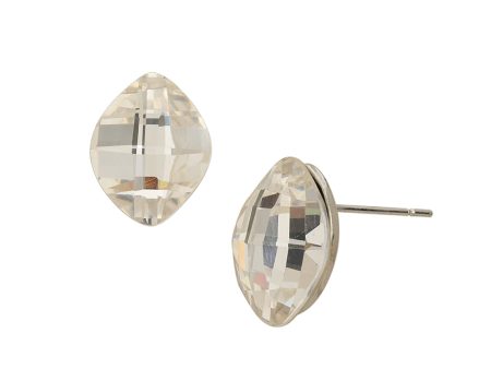 Silver Plated With Crystal Oval Stud Earring For Women Supply