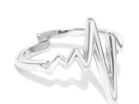 Carlton London Rhodium Plated Silver Toned Contemporary Adjustable Finger Ring For Women Online now