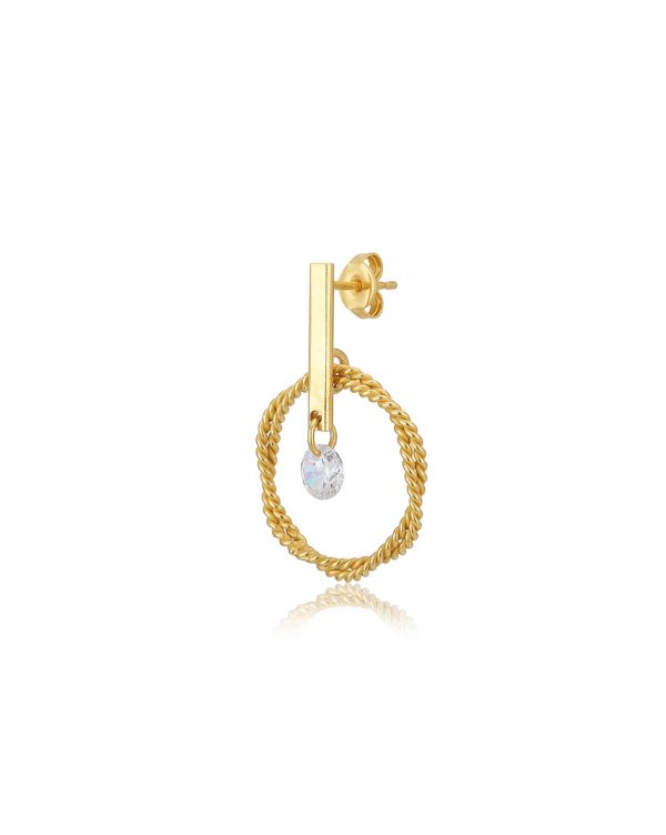 Carlton London 18Kt Gold Plated Drop Earrings With Dangling Cz Online