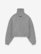 Womens Heavy Waffle Cropped Turtleneck For Cheap