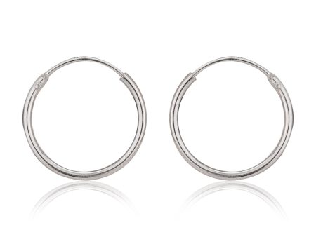 Carlton London 925 Sterling Silver  Rhodium Plated Circular Hoop Earring For Women Cheap