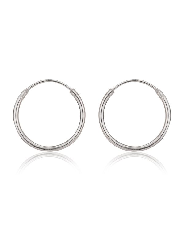 Carlton London 925 Sterling Silver  Rhodium Plated Circular Hoop Earring For Women Cheap