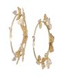 Gold Plated With Cz & Butterfly Bold Hoop Earring For Women Supply