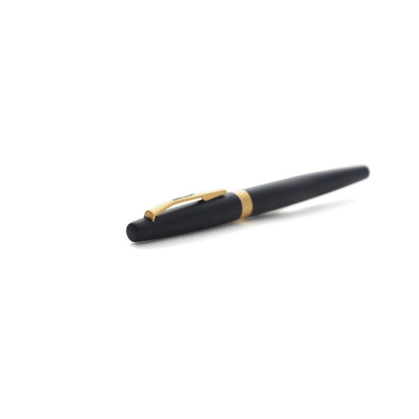 Carlton London Matte Black Metal Pen with Satin Gold-Plated Accents For Discount