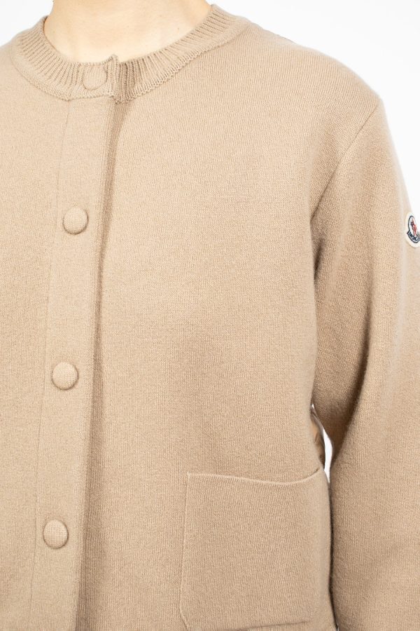 Padded Wool Cardigan Beige Discount