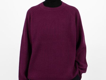 Ribbed Raglan Crewneck Plum For Sale