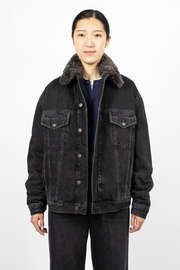 Padded Denim Jacket Black on Sale