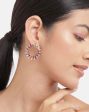 Gold Plated With Cz Circular Stud Earring For Women Sale