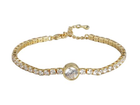 Gold Plated With Cz Fancy Adjustable Bracelet For Women Online