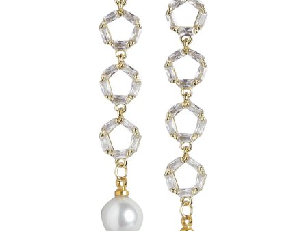 Gold Plated With Dangling Pearl Fancy Drop Earring For Women Online now