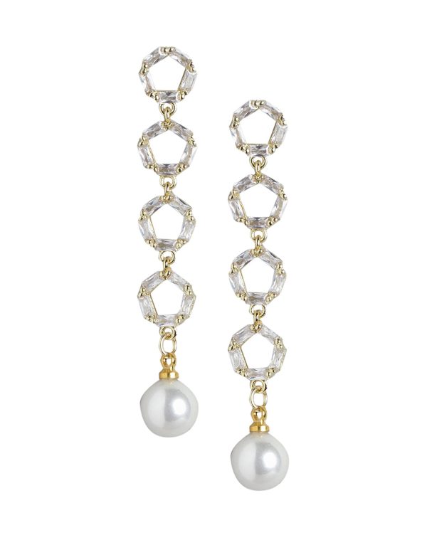 Gold Plated With Dangling Pearl Fancy Drop Earring For Women Online now