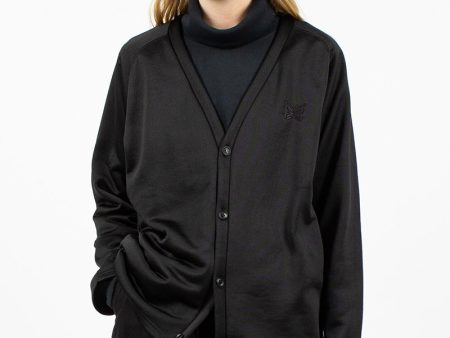 V-Neck Jersey Cardigan Black Online now