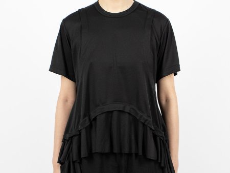 Ruffled Hem T-Shirt Black Supply