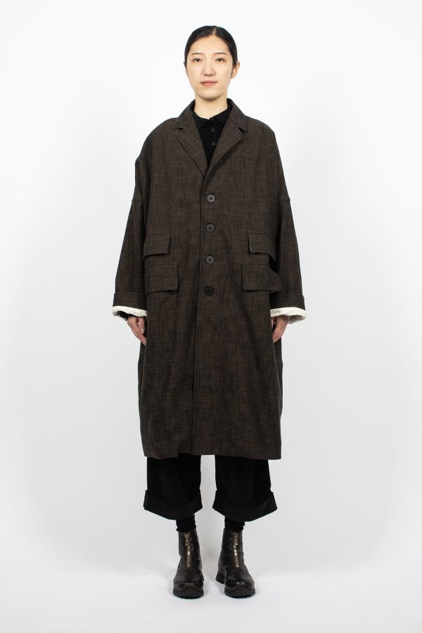 U4545 Loose Coat Nattè Coffee Online now