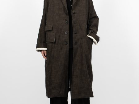 U4545 Loose Coat Nattè Coffee Online now