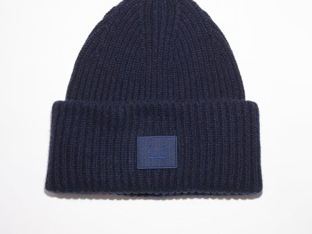 Ribbed Knit Beanie Navy Online Hot Sale