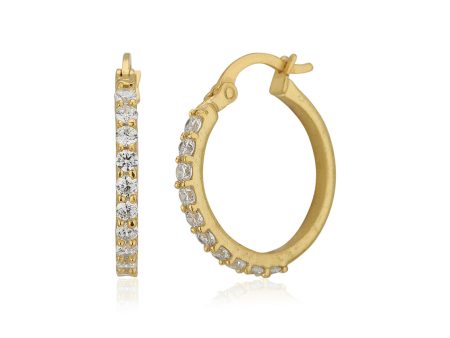 Carlton London Gold Plated Cz Circular Hoop Earring For Women Online