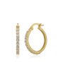 Carlton London Gold Plated Cz Circular Hoop Earring For Women Online