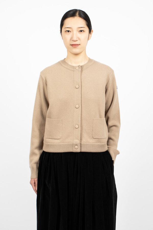 Padded Wool Cardigan Beige Discount