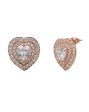 Carlton London Rose Gold Plated Cz Heart Stud Earring For Women For Sale