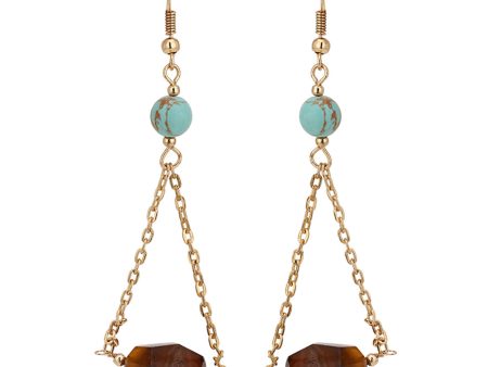 Carlton London Gold Plated Contemporary Drop Earring With Dangling Beads For Women Online Sale