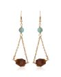 Carlton London Gold Plated Contemporary Drop Earring With Dangling Beads For Women Online Sale