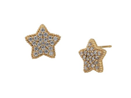 Carlton London Gold Plated Cz Star Stud Earring For Women Online