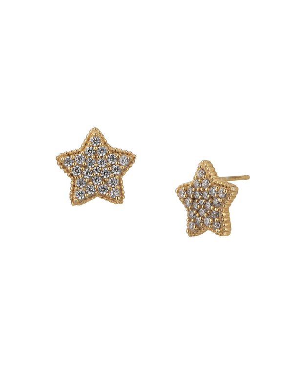 Carlton London Gold Plated Cz Star Stud Earring For Women Online