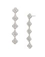 Rhodium Plated Cz 4-Clover Drop Earring For Women For Discount