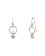 Rhodium Plated Dangling Solitaire Cz Fancy Drop Earring For Sale