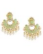 Gold Plated Pearl Enamel Chandelier Jhumka Earring For Women Sale