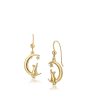 Carlton London 18Kt Gold Plated Classic Earrings With Moon & Cat Supply